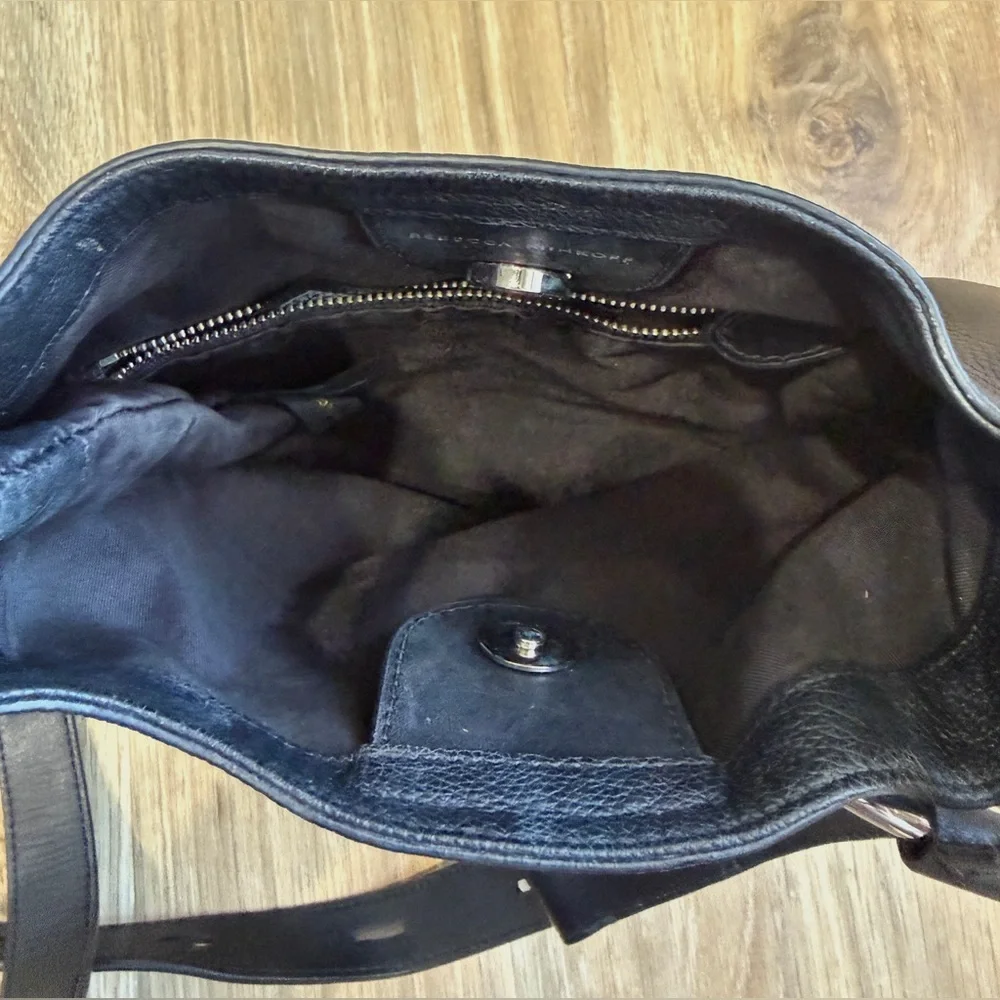 Rebecca Minkoff Black Leather Crossbody Bag Adjustable Strap